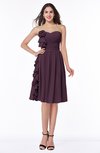 ColsBM Arely Plum Modern A-line Sweetheart Zip up Knee Length Fringe Plus Size Bridesmaid Dresses