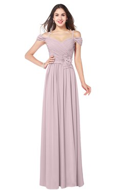 ColsBM Susan Pale Lilac Mature Short Sleeve Zipper Floor Length Ribbon Plus Size Bridesmaid Dresses