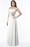 ColsBM Elaine Cloud White Modern A-line Sleeveless Zip up Flower Plus Size Bridesmaid Dresses