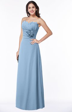 ColsBM Elaine Dusty Blue Modern A-line Sleeveless Zip up Flower Plus Size Bridesmaid Dresses