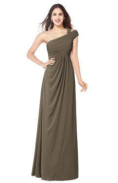 ColsBM Bethany Carafe Brown Modern A-line Sleeveless Chiffon Floor Length Plus Size Bridesmaid Dresses