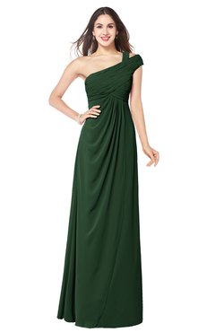 ColsBM Bethany Hunter Green Modern A-line Sleeveless Chiffon Floor Length Plus Size Bridesmaid Dresses