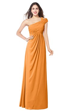ColsBM Bethany Orange Modern A-line Sleeveless Chiffon Floor Length Plus Size Bridesmaid Dresses