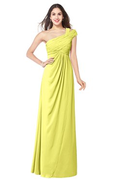 ColsBM Bethany Pale Yellow Modern A-line Sleeveless Chiffon Floor Length Plus Size Bridesmaid Dresses
