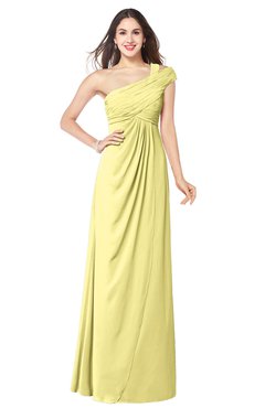 ColsBM Bethany Pastel Yellow Modern A-line Sleeveless Chiffon Floor Length Plus Size Bridesmaid Dresses