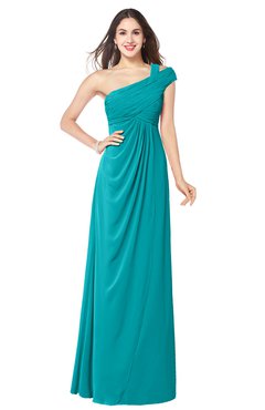 ColsBM Bethany Peacock Blue Modern A-line Sleeveless Chiffon Floor Length Plus Size Bridesmaid Dresses