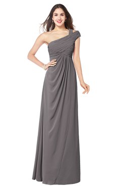 ColsBM Bethany Ridge Grey Modern A-line Sleeveless Chiffon Floor Length Plus Size Bridesmaid Dresses