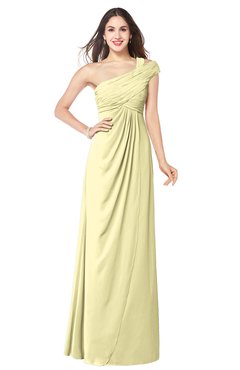 ColsBM Bethany Soft Yellow Modern A-line Sleeveless Chiffon Floor Length Plus Size Bridesmaid Dresses