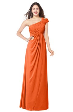 ColsBM Bethany Tangerine Modern A-line Sleeveless Chiffon Floor Length Plus Size Bridesmaid Dresses