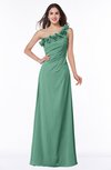 ColsBM Nola Beryl Green Modern A-line One Shoulder Chiffon Ruching Plus Size Bridesmaid Dresses