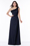 ColsBM Nola Dark Sapphire Modern A-line One Shoulder Chiffon Ruching Plus Size Bridesmaid Dresses
