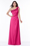 ColsBM Nola Fandango Pink Modern A-line One Shoulder Chiffon Ruching Plus Size Bridesmaid Dresses