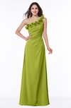 ColsBM Nola Green Oasis Modern A-line One Shoulder Chiffon Ruching Plus Size Bridesmaid Dresses