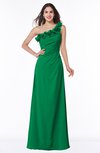 ColsBM Nola Green Modern A-line One Shoulder Chiffon Ruching Plus Size Bridesmaid Dresses