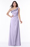 ColsBM Nola Light Purple Modern A-line One Shoulder Chiffon Ruching Plus Size Bridesmaid Dresses