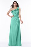 ColsBM Nola Mint Green Modern A-line One Shoulder Chiffon Ruching Plus Size Bridesmaid Dresses