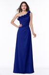 ColsBM Nola Nautical Blue Modern A-line One Shoulder Chiffon Ruching Plus Size Bridesmaid Dresses