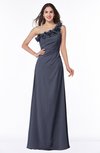 ColsBM Nola Nightshadow Blue Modern A-line One Shoulder Chiffon Ruching Plus Size Bridesmaid Dresses