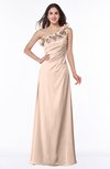ColsBM Nola Peach Puree Modern A-line One Shoulder Chiffon Ruching Plus Size Bridesmaid Dresses