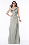 ColsBM Nola Platinum Modern A-line One Shoulder Chiffon Ruching Plus Size Bridesmaid Dresses