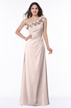 ColsBM Nola Silver Peony Modern A-line One Shoulder Chiffon Ruching Plus Size Bridesmaid Dresses