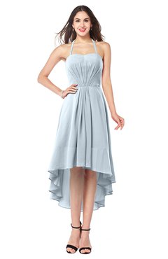 ColsBM Hannah Illusion Blue Casual A-line Halter Half Backless Asymmetric Ruching Plus Size Bridesmaid Dresses