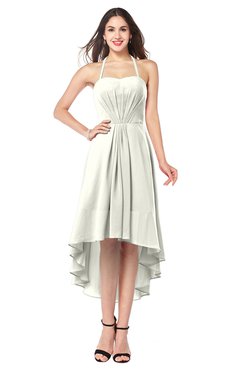 ColsBM Hannah Ivory Casual A-line Halter Half Backless Asymmetric Ruching Plus Size Bridesmaid Dresses