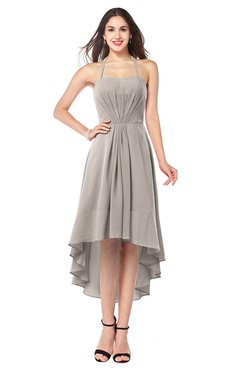 ColsBM Hannah Mushroom Casual A-line Halter Half Backless Asymmetric Ruching Plus Size Bridesmaid Dresses