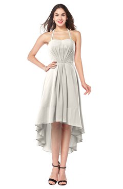 ColsBM Hannah Off White Casual A-line Halter Half Backless Asymmetric Ruching Plus Size Bridesmaid Dresses