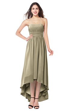 ColsBM Autumn Candied Ginger Simple A-line Sleeveless Zip up Asymmetric Ruching Plus Size Bridesmaid Dresses