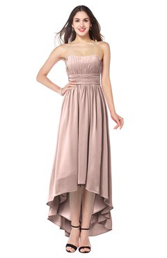 ColsBM Autumn Dusty Rose Simple A-line Sleeveless Zip up Asymmetric Ruching Plus Size Bridesmaid Dresses