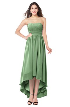 ColsBM Autumn Fair Green Simple A-line Sleeveless Zip up Asymmetric Ruching Plus Size Bridesmaid Dresses