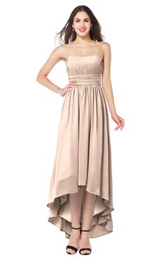 ColsBM Autumn Fresh Salmon Simple A-line Sleeveless Zip up Asymmetric Ruching Plus Size Bridesmaid Dresses