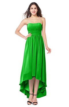 ColsBM Autumn Jasmine Green Simple A-line Sleeveless Zip up Asymmetric Ruching Plus Size Bridesmaid Dresses