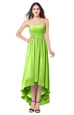 ColsBM Autumn Sharp Green Simple A-line Sleeveless Zip up Asymmetric Ruching Plus Size Bridesmaid Dresses