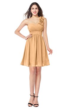 ColsBM Bianca Apricot Elegant Sweetheart Sleeveless Zipper Mini Flower Plus Size Bridesmaid Dresses