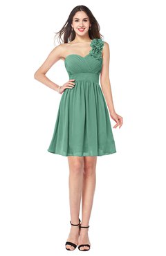 ColsBM Bianca Beryl Green Elegant Sweetheart Sleeveless Zipper Mini Flower Plus Size Bridesmaid Dresses