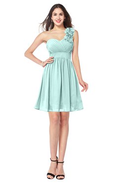 ColsBM Bianca Blue Glass Elegant Sweetheart Sleeveless Zipper Mini Flower Plus Size Bridesmaid Dresses