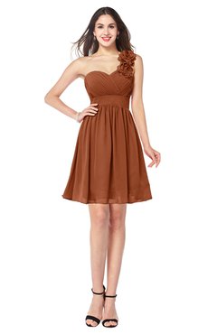 ColsBM Bianca Bombay Brown Elegant Sweetheart Sleeveless Zipper Mini Flower Plus Size Bridesmaid Dresses