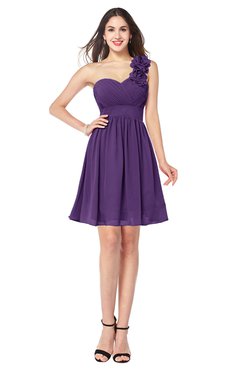 ColsBM Bianca Dark Purple Elegant Sweetheart Sleeveless Zipper Mini Flower Plus Size Bridesmaid Dresses