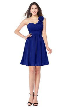 ColsBM Bianca Electric Blue Elegant Sweetheart Sleeveless Zipper Mini Flower Plus Size Bridesmaid Dresses
