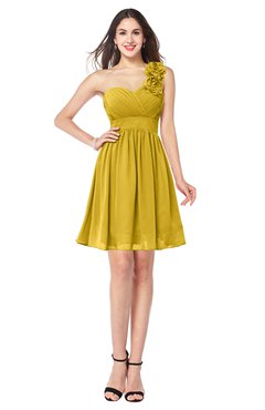 ColsBM Bianca Lemon Curry Elegant Sweetheart Sleeveless Zipper Mini Flower Plus Size Bridesmaid Dresses