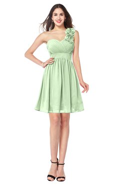 ColsBM Bianca Pale Green Elegant Sweetheart Sleeveless Zipper Mini Flower Plus Size Bridesmaid Dresses