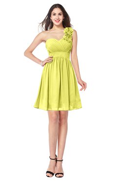 ColsBM Bianca Pale Yellow Elegant Sweetheart Sleeveless Zipper Mini Flower Plus Size Bridesmaid Dresses