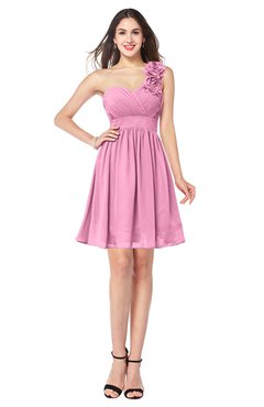 ColsBM Bianca Pink Elegant Sweetheart Sleeveless Zipper Mini Flower Plus Size Bridesmaid Dresses