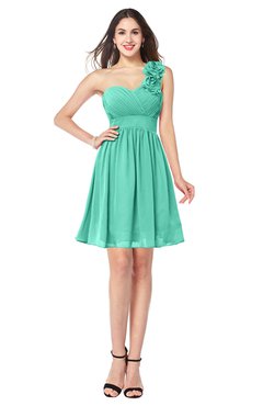 ColsBM Bianca Seafoam Green Elegant Sweetheart Sleeveless Zipper Mini Flower Plus Size Bridesmaid Dresses