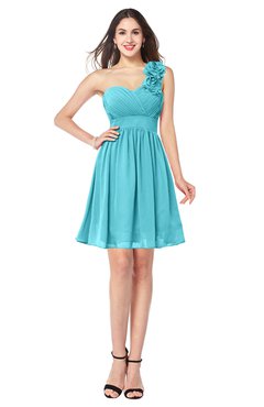 ColsBM Bianca Turquoise Elegant Sweetheart Sleeveless Zipper Mini Flower Plus Size Bridesmaid Dresses