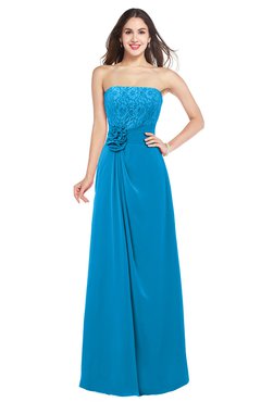 ColsBM Rylee Cornflower Blue Traditional A-line Strapless Sleeveless Half Backless Plus Size Bridesmaid Dresses