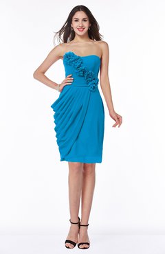 ColsBM Aylin Cornflower Blue Elegant Column Sleeveless Half Backless Chiffon Plus Size Bridesmaid Dresses