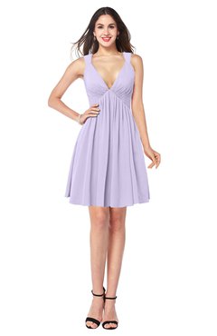 ColsBM Mara Light Purple Sexy A-line V-neck Sleeveless Chiffon Plus Size Bridesmaid Dresses
